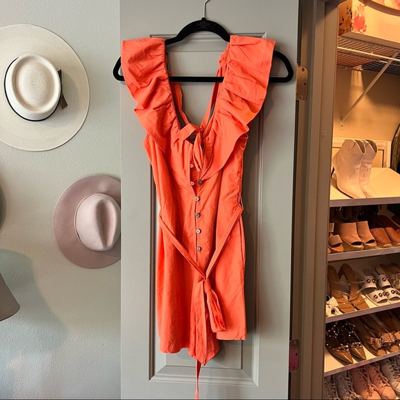 Free People Darling Romper in Watermelon. Size S, originally $98. SO CUTE! - Picture 2 of 9